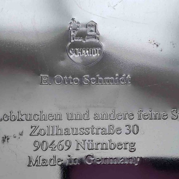 Vintage E Otto Schmidt Nurnberg Germany Metal Tin Cookie or Biscuit Box - Picture 4 of 4